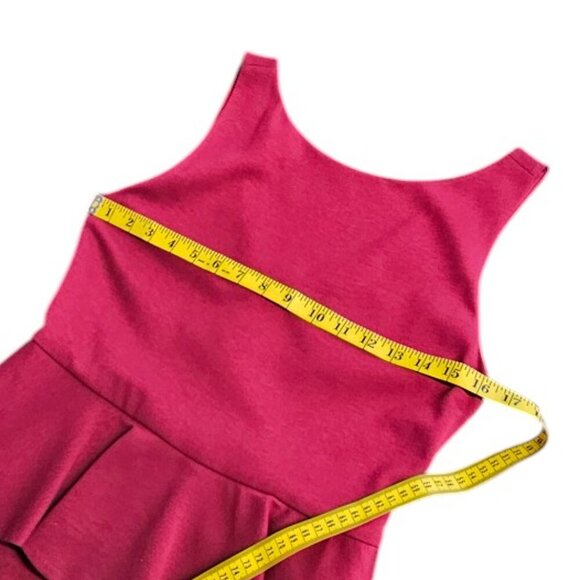 Alice + Olivia Peplum Bodycon V-Back Dress, Lined, Zip Up, Stretch, Party,Size 8 - Picture 3 of 7